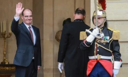 Le nouveau Premier ministre Jean Castex dans la cour de Matignon, le 3 juillet 2020