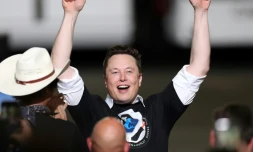 Elon Musk, le patron de Tesla et de SpaceX, le 30 mai 2020 au Centre spatial Kennedy, à Cap Canaveral, en Floride