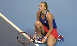 La Tchèque Petra Kvitova lors de la finale de la Coupe Davis, le 12 novembre 2016 à Strasbourg