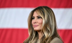 Melania Trump lors d'un discours du président américain Donald Trump adressé aux militaires et à leurs familles à Fort Bragg, en Caroline du Nord, le 13 février 2026