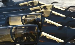 Des avions de chasse français de retour sur le porte-avions Charles de Gaulle après des raids sur l'Irak et la Syrie, en Méditerranée le 23 novembre 2015 