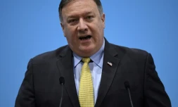 Le secrétaire d'Etat américain Mike Pompeo en conférence de presse à Singapour, le 3 août 2018