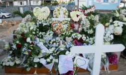 La tombe de Johnny Hallyday à Saint-Barth, le 12 décembre 2017