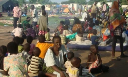 Des civils réfugiés dans une camp le 11 juillet 2016 à Tomping à Juba
