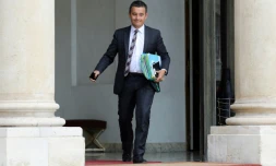 Le ministre des Comptes publics Gérald Darmanin dans la cour du palais de l'Elysée à Paris le 6 septembre 2017