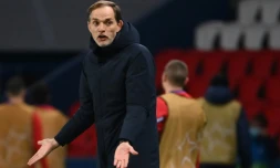 L'entraĂźneur allemand du Paris-SG, Thomas Tuchel, lors du match de groupes de la Ligue des champions Ă domicile face Ă Leipzig, le 24 novembre 2020