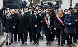 Cérémonie d'hommage aux victimes des attaques de janvier 2015 à Charlie Hebdo et à l'Hyper Cacher, le 7 janvier 2021 à Paris