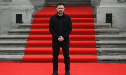 Le président ukrainien Volodymyr Zelensky, le 17 avril 2026 à Lviv, dans l'ouest de l'Ukraine