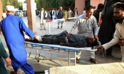 Un blessé évacué à Jalalabad, en Afghaniostan, le 16 juin 2018