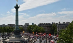 Manifestation contre la loi travail, à Paris sur la place de la Bastille, le 23 juin 2016
