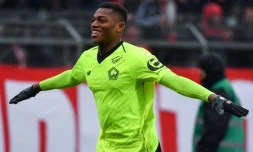 L'attaquant portugais de Lille Rafaël Leao buteur lors de la victoire 3-2 à Nîmes en 18e journée de L1 le 16 décembre 2018