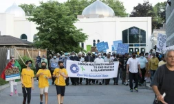 Marche contre la haine Ă London dans l'Otario le 11 juin 2021