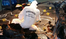 Reconstitution d'une scène de crime au Musée national de la gendarmerie de Melun le 6 octobre 2016