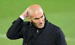 Zinédine Zidane, l'entraßneur du Real Madrid, à Valdebebas (banlieue madrilÚne), le 10 avril 2021