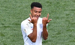 Le milieu de terrain anglais Jesse Lingard vient de marquer contre le Panama, le 24 juin 2018 à Nijni Novgorod
