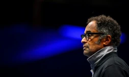 Le capitaine de l'équipe de France de tennis pour la Coupe Davis, Yannick Noah, pendant un entraînement le 22 novembre 2017 au stade Pierre-Mauroy de Villeneuve d'Ascq (près de Lille), avant la finale face à la Belgique