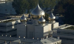 La cathédrale du nouveau Centre spirituel et culturel orthodoxe russe, inauguré en octobre quai Branly à Paris, le 12 octobre 2016