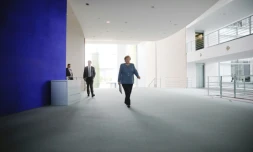 La chancelière allemande Angela Merkel avant un point presse consacré à l'affaire Navalny, le 2 septembre 2020 à Berlin