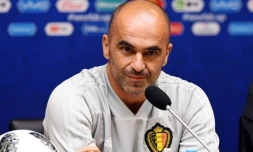 Le sélectionneur de la Belgique Roberto Martinez en conférence de presse, le 27 juin 2018 à Kaliningrad