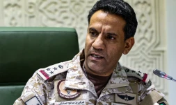 Le porte-parole de la coalition militaire dirigée par l'Arabie saoudite au Yémen, Turki al-Maliki, à Riyad, le 22 mars 2021