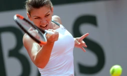 Simona Halep lors de sa victoire devant Elina Svitolina, le 7 juin 2017 à Roland-Garros