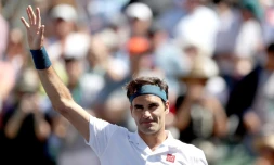 Le Suisse Roger Federer se qualifie pour les demi-finales du Masters 1000 d'Indian Wells le 15 mars 2019
