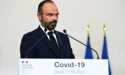 Le Premier ministre Edouard Philippe lors de la conférence de presse du 7 mai 2020 à Matignon, à Parisz