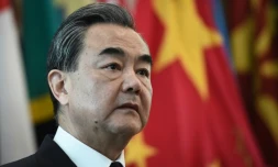 Le ministre chinois des Affaires étrangères Wang Yi lors d'une conférence de presse au ministère des Affaires étrangères de Bangkok, le 24 juillet 2017