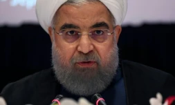 Le président iranien Hassan Rohani lors d'une conférence de presse, le 20 septembre 2017 à New York