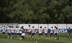 L'équipe d'Argentine à l'entraînement, le 23 juin 2018 à Bronnitsy, dans la région de Moscou 
