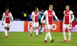 Les joueurs de l'Ajax Amsterdam lors d'un match de championnat à Alkmaar, le 1er mars 2020