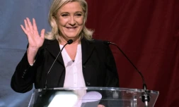 La présidente du Front national Marine Le Pen le 6 décembre 2015 à Henin-Beaumont