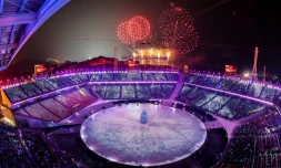 Feux d'artifices pour l'ouverture officielle des Jeux d'hiver de Pyeongchang, le 9 février 2018