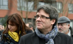 Le président catalan déchu Carles Puigdemont à Bruxelles, le 12 janvier 2018