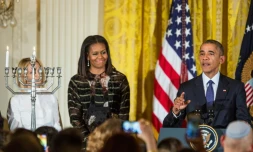 Michelle et Barack Obama, le 14 décembre 2016 à la Maison blanche, Washington