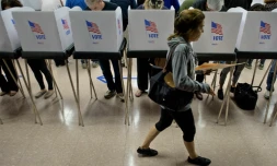 Un bureau de vote dans le Maryland, le 28 octobre 2016