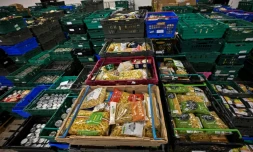 Des produits alimentaires donnés à la banque alimentaire de la Trussell Trust, le 20 janvier 2022 à Colchester, à l'est de Londres