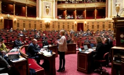 La rapporteure générale du budget de la Sécu, Elisabeth Doineau, le 6 mars 2023 au Sénat, à Paris
