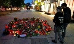 Des bougies et des fleurs en mémoire de la victime d'un meurtre à Chemnitz (Allemagne) le 30 août 2018