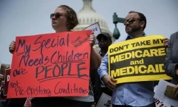 Manifestation contre l'abrogation de l'Obamacare à Washington le 4 mai 2017