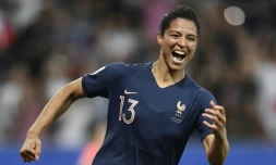 La Française Valérie Gauvin ouvre la marque contre la Norvège au Mondial féminin, le 12 juin 2019 à Nice 
