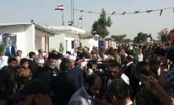 Photo fournie par l'agence officielle syrienne Sana montrant le passage de Qouneitra sur le Golan, rouvert le 15 octobre 2018 
