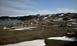 Photo diffusée le 10 mai 2020 par le service de presse des Forces aériennes chiliennes montrant la base Eduardo Frei en Antarctique