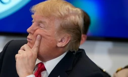 Donald Trump lors d'une réunion du Service des douanes et de la protection des frontiÚres à Sterling (Virginie), le 2 février 2018