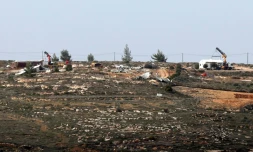 La colonie israélienne d'Amona en Cisjordanie occupée après son démantèlement, ici le 9 février 2017, le gouvernement a décidé qu'une nouvelle colonie serait érigée pour reloger ses anciens habitants