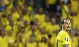 Zlatan Ibrahimovic pendant le match Suède-Belgique à Nice le 22 juin 2016