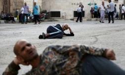 Des patients syriens dans une clinique psychiatrique d'Azaz le 6 juillet 2017