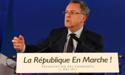 Richard Ferrand, secrétaire général du mouvement La République en marche (EMA) en conférence de presse le 11 mai 2017 à Paris