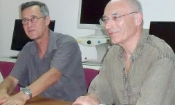 Le docteur Xavier Aubrée de l'association Re-Voir et le professeur Corbé