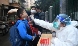 Test covid Ă Wuhan, Chine, le 4 mars 2022